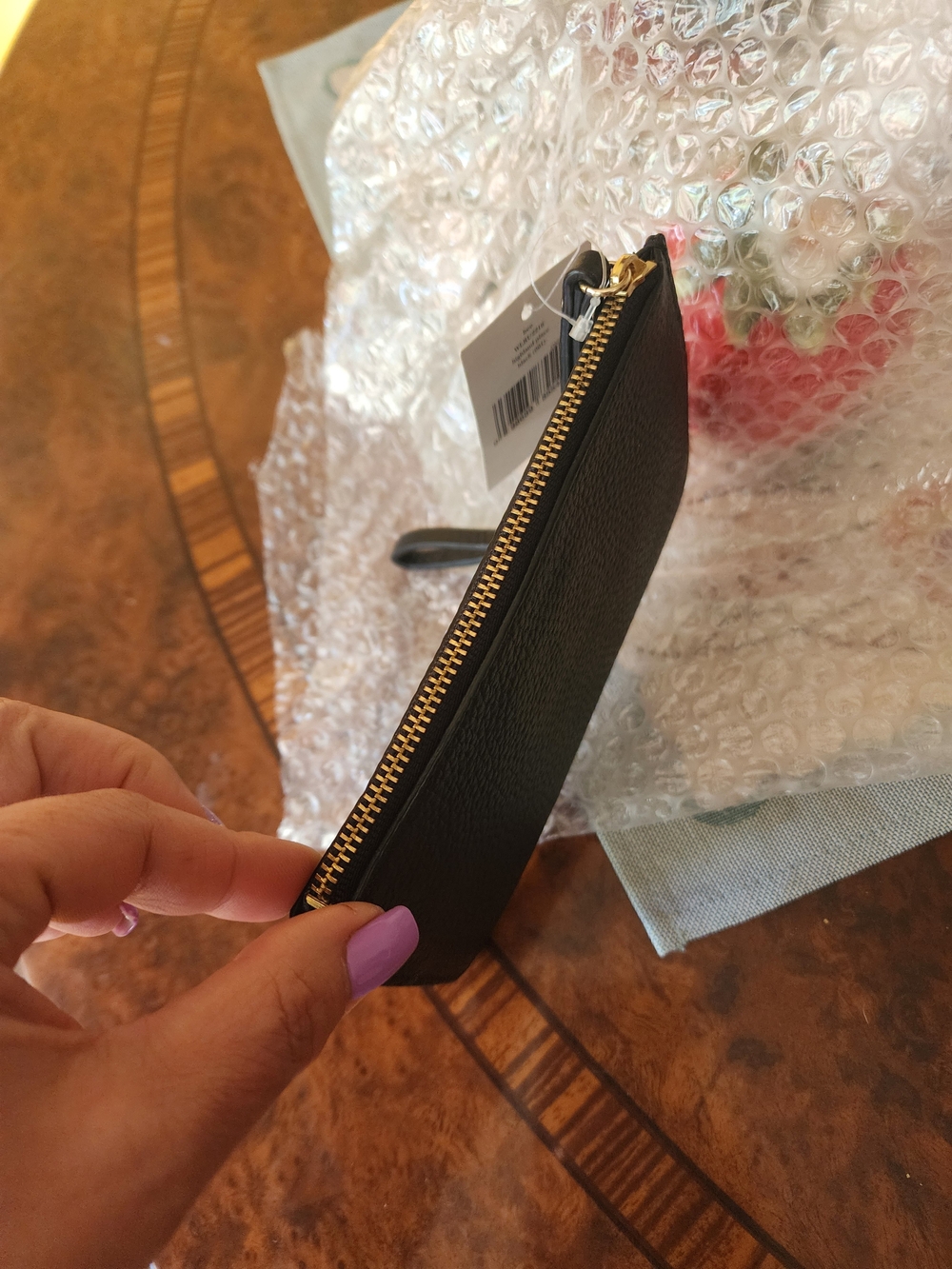 🖤NWT Kate Spade Black Pebbled Leather Wristlet - Picture 2 of 4